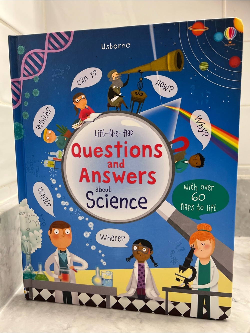 Usborne Lift-the-Flap Questions and Answers about Science - Blue Kids Book
